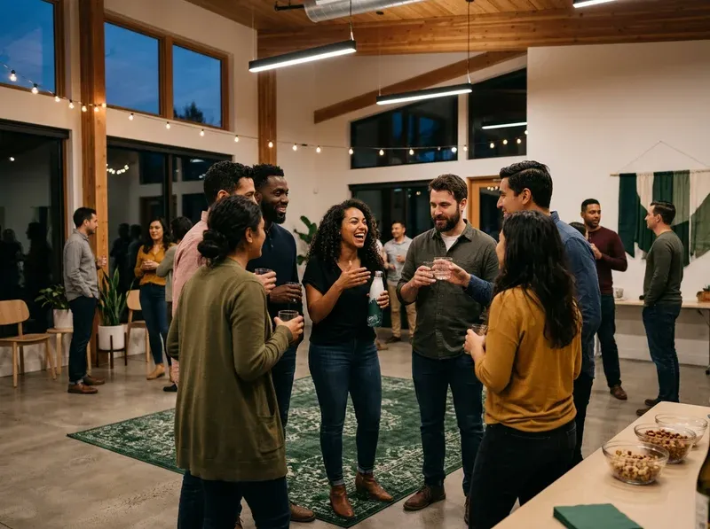 Community gathering at a local venue